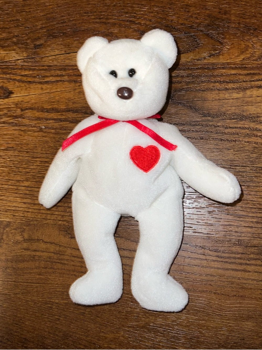 Rare TY Beanie Baby Valentino Vintage ‘93 White Plush Teddy Red Heart Retired - Picture 2 of 6